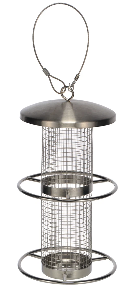 Edelstahl Vogelfutterstation Zum Aufhängen Höhe 27 5cm 60129