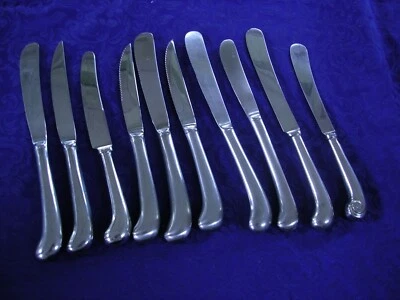 #D LOTE DE 10 cuchillos de empuñadura de pistola de acero inoxidable LOTE MIXTO DE MARCAS ~ FILETE Y ROMO Foto 1 de 4