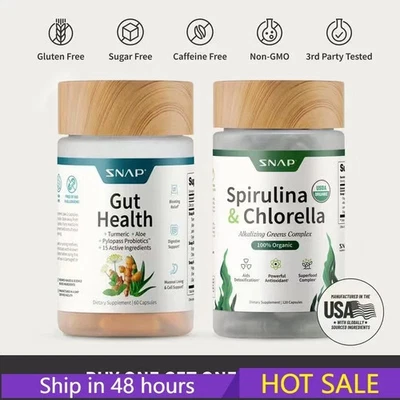SNAP Gut Health Supplement With Tumeric Aloe Probiotic Helps Digestion Bloat Two - Image 1 of 4