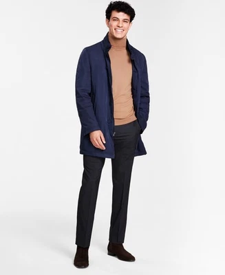 Calvin Klein Men's Slim-Fit Water-Resistant Overcoat Coat 42L Navy Blue - Image 1 of 2