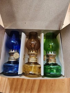 Mini Hurricane Lamp Set Of Three New In Box - Picture 1 of 12