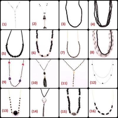 Collana in argento massiccio 925 con perle di onice nera fatta a mano... - Immagine 1 di 2