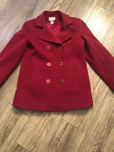 L.L.Bean Wintermantel rot Lammwolle - Steppfutter, Größe 6 normal, isoliert - Bild 1 von 7