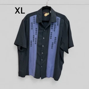 CARIBBEAN Pineapple Black/Blue Short Sleeve Shirt XL, EUC Casual - Dressy - Picture 1 of 4