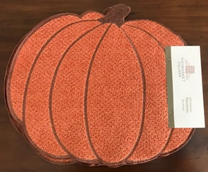 NEU Haymarket Tischsets Orange Kürbisform 4er Set ~ THANKSGIVING ~ URLAUB - Bild 1 von 4