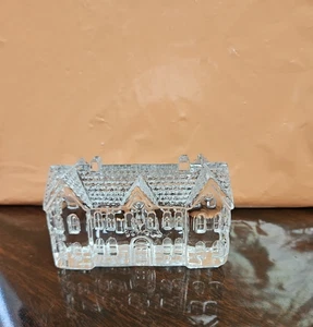 Stamped Waterford Crystal Lismore Village School Figurine Desk Paperweight - Picture 1 of 16