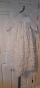 Vintage 1960s White Frilled Christening Gown, Christening Ceremony - Picture 1 of 12