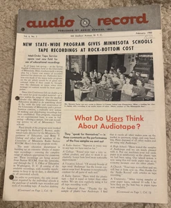 AUDIO RECORD VOL 6 NO. 2 1950 RECORDING MAGAZINE AUDIOTAPE WOLFGANG KUHN - Picture 1 of 4