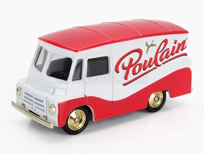MODELLINO FURGONE STATICO MORRIS LD 150 TRUCK POULAIN 1959 ROSSO BIANCO 1/50 - Immagine 1 di 3