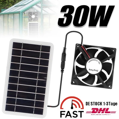 30W Mini USB Solar Ventilator Lüfter Mit Solarpanel Betriebener Lüfter Tragbarer - Bild 1 von 4