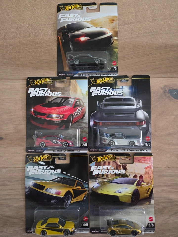 2025 Fast & Furious Civic, Lancer, Porsche, Chaser and Lamborghini - Image 1 of 1