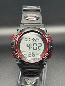 SKMEI Men LED Watches Watch Outdoor Digital Wristwatch Sports Black With Red - Picture 1 of 9