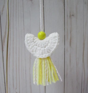 Crochet Angel Ornament-Yellow & White - Picture 1 of 2