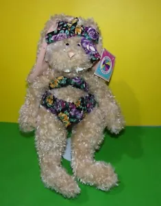 14" Mary Meyer Plush Bunny Rabbit Flower Beach Bunny Bikini Stuffed Plush w/ Tag - Picture 1 of 4
