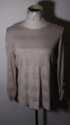 Top trasero con botones 100 % lino tostado topo MAX STUDIO para mujer talla S Foto 1 de 4