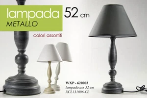 LUMETTO SHABBY CHIC LAMPADA TAVOLO COMODINO SCRIVANIA Abat Jour MODERNO 52 CM - Foto 1 di 6