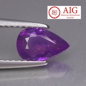 0.97 CT AIG Certified Exclusive Unheated 100%Natural Purple Sapphire Madagascar - Picture 1 of 6