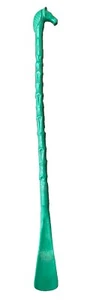 Vintage Long Handled Horse Head Plastic Bakelite Shoe Horn Green 19 1/2” - Picture 1 of 10