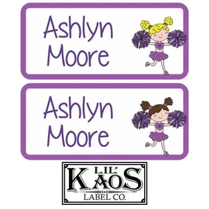 42 Personalized Waterproof Cheerleader Name Labels Sticker Kids School Shoe Book - Picture 1 of 3