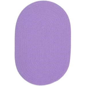 Rhody Rug Area Rug 2'x4' Oval Indoor Outdoor Braided Joy Braids Solid Violet - Picture 1 of 12