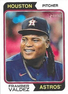 2023 Topps Heritage Framber Valdez #101 Houston Astros MLB Baseball - Image 1 of 2