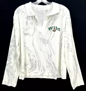 NEW Minnesota Wild NHL Concepts Sport Marble White Collar LS Shirt Women's M - Picture 1 of 8