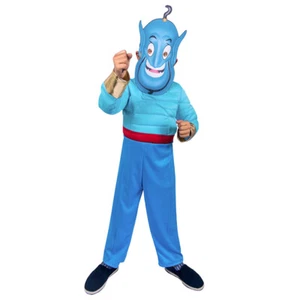 Kids Aladin and the magic lamp Cosplay Magic Lamp Genie Muscle Costume Jumpsuit - Picture 1 of 9