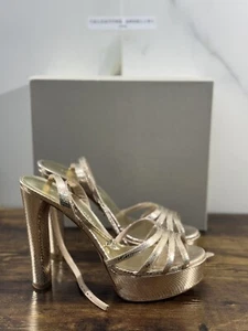 Sergio Levantesi Sandalo Donna Very Platino Luxury Woman Sandal 38.5 - Imagen 1 de 6