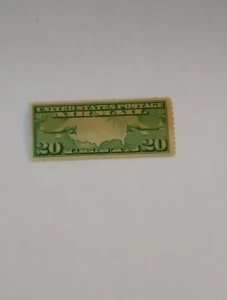 U.S. MINT NH OG 20 CENT YELLOW GREEN MAP AND AIR MAIL STAMP SC # C9 CV 15.25 - Picture 1 of 2