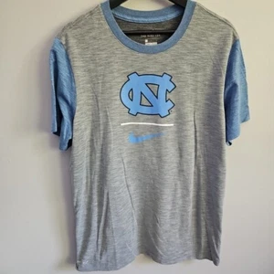 Nike UNC North Carolina Tarheels Dri-Fit Size Large Ringer Neck Short Sleeve - Picture 1 of 8