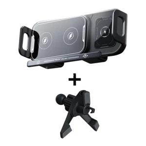 15W Fast Wireless Car Charger Automatic Clamping Air Vent Tablet Phone Holder - Picture 1 of 21