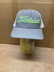 Titleist Golf Fitted Hat Baseball Cap Green White Gray Script Size L / XL A-Flex - Picture 1 of 7