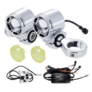 Motorcycle 72W Auxiliary LED Spotlight Low & High Beam for 39mm/1.5'' Forks - Picture 1 of 10