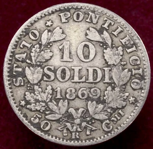 Estados Pontificios 10 soldados 1869 R (J0205) - Imagen 1 de 2