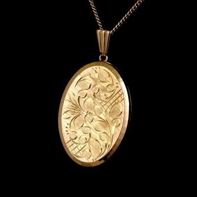 Medallón fotográfico doble de oro de 9 quilates Georg Jensen - 1972 - 7,6 gramos Foto 1 de 4