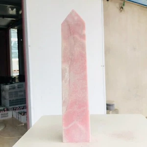 999g Natural Pink Opal Quartz Crystal Obelisk Wand Point Healing Mineral AH261 - Picture 1 of 15