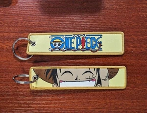 "Etichetta Chiave One Piece Ricamata Portachiavi Scimmia D. Rufy Anime Giapponese 1,25x5" - Foto 1 di 1