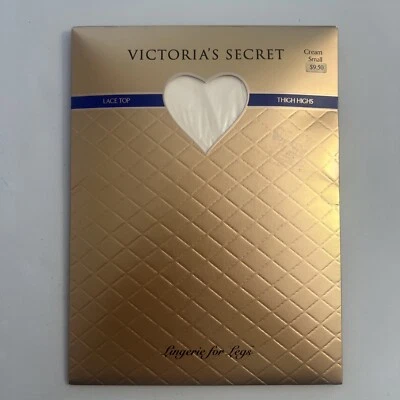 Vintage Victoria's Secret Lingerie for Legs Lace Top Thigh Highs CREAM Size S￼ - Image 1 of 4