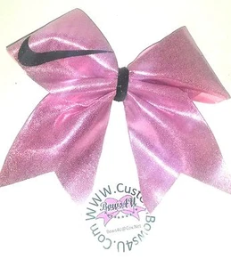 Nike Swoosh Pink Spandex Cheer Hair Bow Can personalize! - Picture 1 of 1