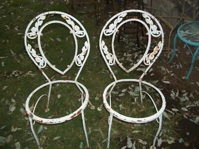  Silla de heladería vintage de hierro forjado de metal retorcido sillas de patio Foto 1 de 3