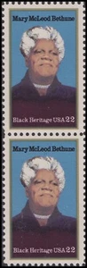 US 2137 Black Heritage Mary McLeod Bethune 22c vert pair MNH 1985 - Picture 1 of 1