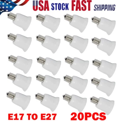 20X E17- E27 Socket Base LED Halogen CFL Light Bulb Adapters Converter Sockets - Image 1 of 4