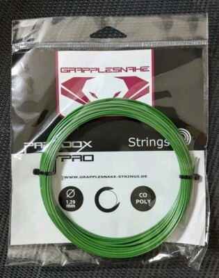 Grapplesnake Paradox Pro 1.29 mm Strings For Tennis Racquets Co Poly Green New