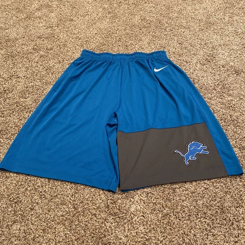 Detroit Lions Nike DriFit NFL Equipment Medium Training Shorts Honolulu Blue EUC Cover