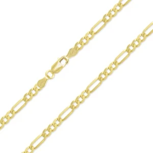 10K Yellow Gold Hollow Figaro Necklace Chain 4.5mm 18-30" -Polish Link Men Women - Picture 1 of 2