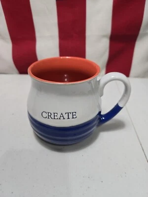 Taza de café callejera de fresa 10 tazas de té crear cerámica azul estriado blanco coral Foto 1 de 4