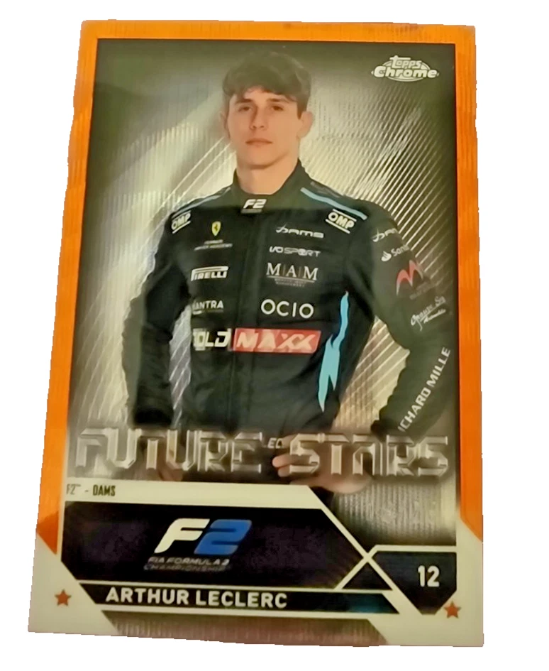 2023 Topps Chrome Formula 1 Arthur Leclerc Orange Wave Refractor 18/25 #85 - Image 1 of 4