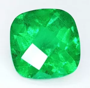 Lose Edelstein zertifiziert natürlicher grüner Smaragd 10 kt Kissen Smaragdschliff Edelstein W94 - Bild 1 von 10