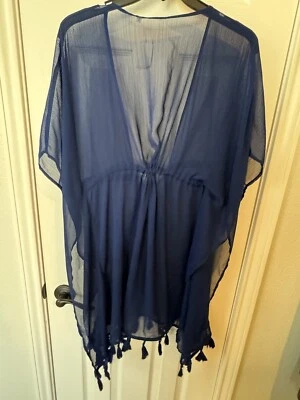 Bleu Rod Beattie Feminino Gypset Caftan Cover-Up Azul Marinho Tamanho Pequeno - Imagem 1 de 4