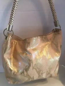 NWOT Gold Snakeskin Addriene Vittadini Shoulder Bag - Picture 1 of 10